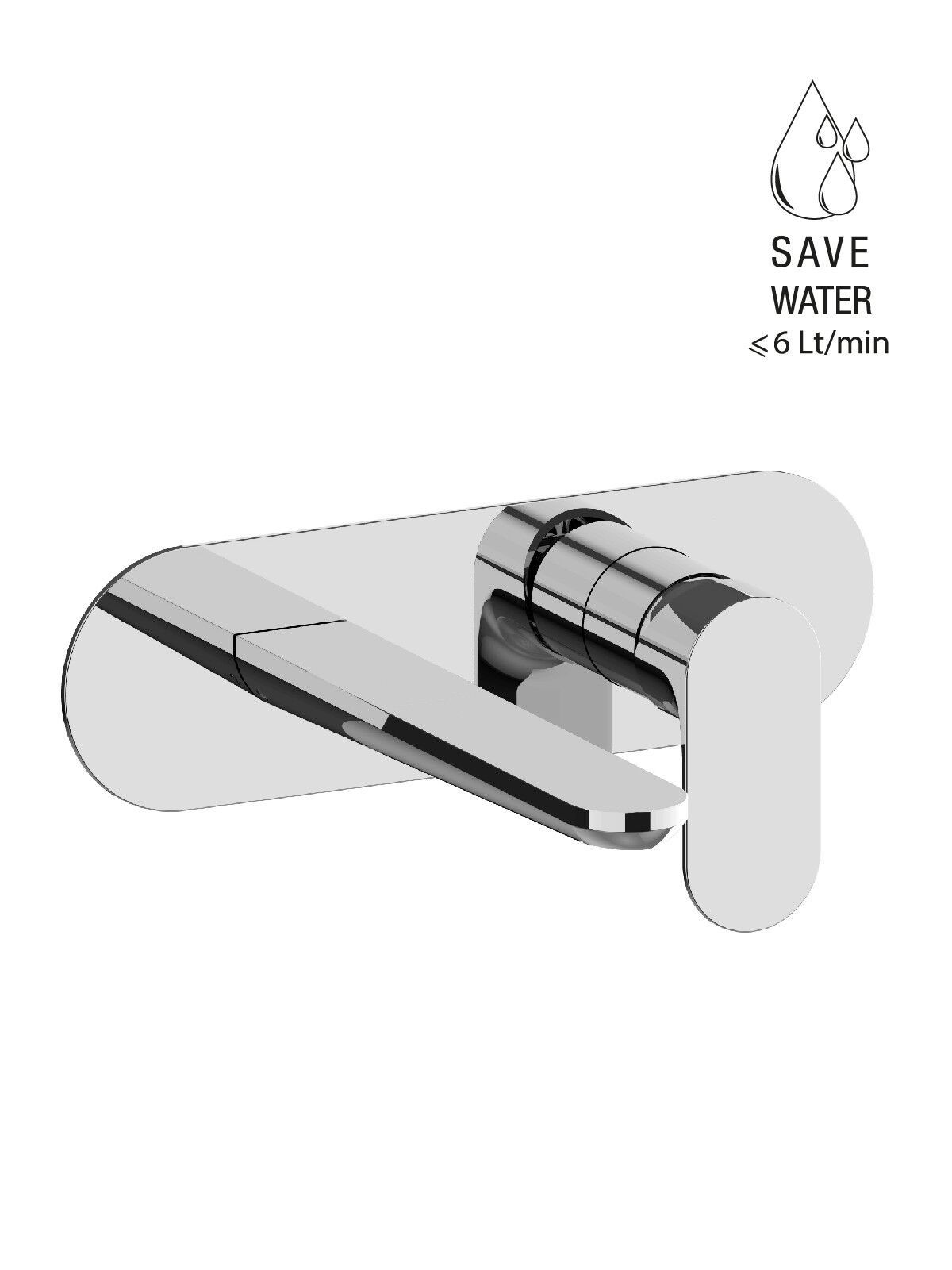 Настенный смеситель для раковины с пластиной без слива Rubinetterie Frattini Lea ARCH-00115506 - Вид №10