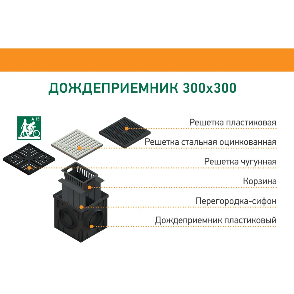 Корзина пластиковая для дождеприемника Standartpark Polymax Basic STLM-2132565 - Вид №2
