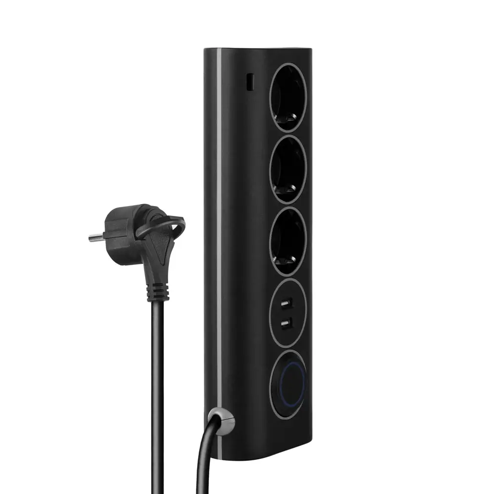 Сетевой фильтр Rombica Neo WC3U 3 розетки с заземлением 3x1.5 мм 2 USB 1.5 м 3500 Вт цвет черный STLM-2111905 - Вид №1
