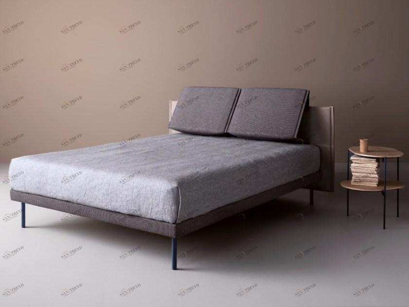 Caccaro Двуспальная кровать из ткани с регулируемым изголовьем sun-id-1369778