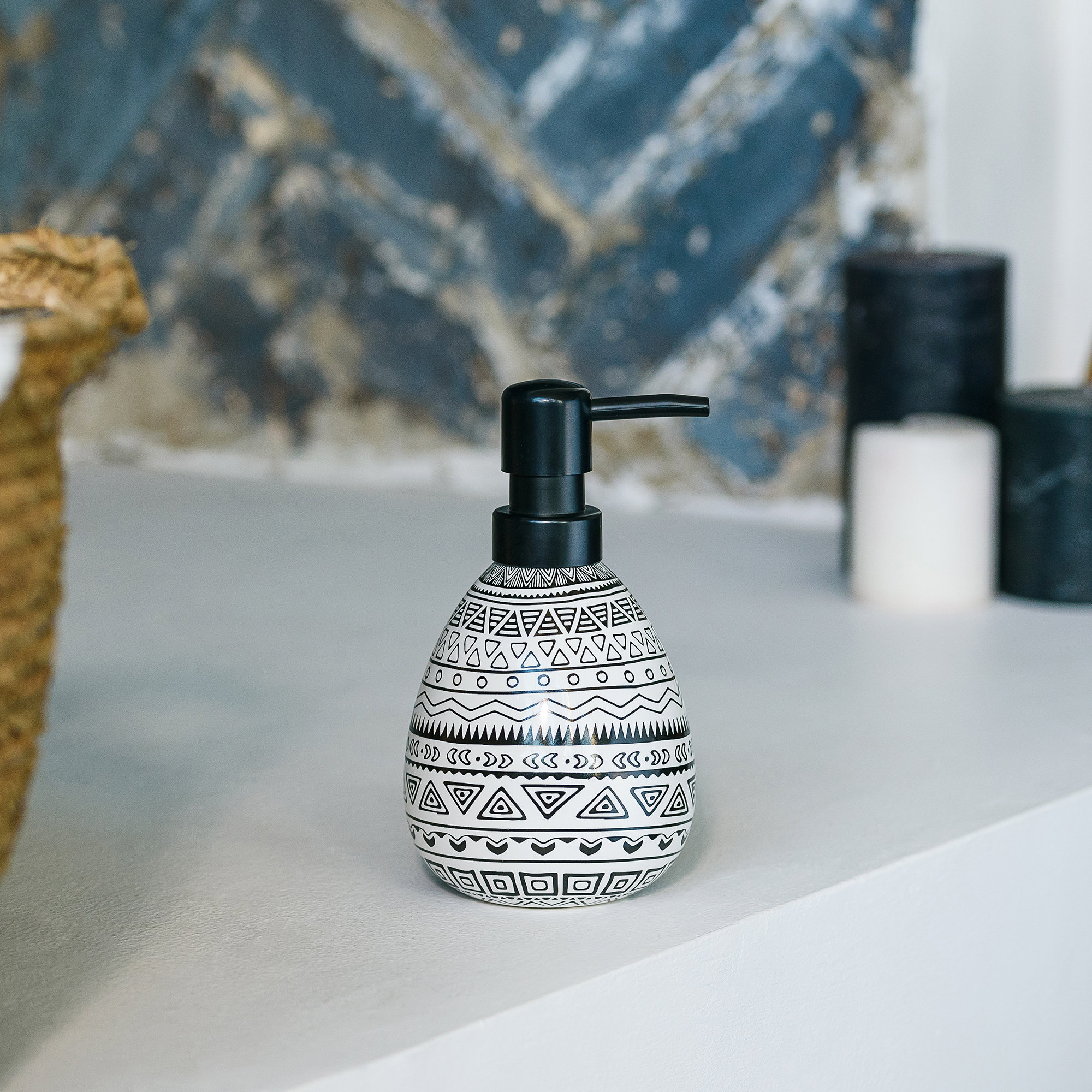 83425111 Дозатор для жидкого мыла цвет белый чёрный Nomads STLM-0041238 MOROSHKA  - Вид №5