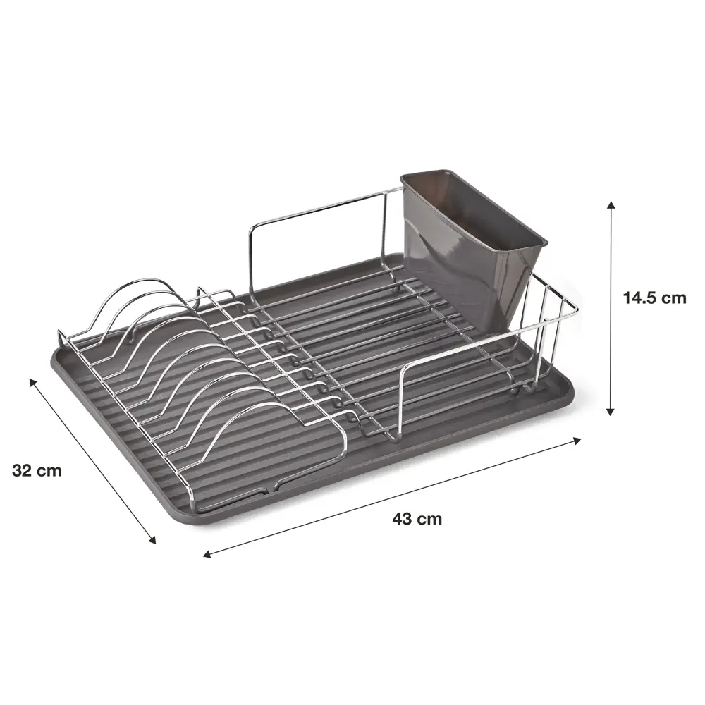 Сушилка для посуды с поддоном Delinia NEO 43x14.5x32 см сталь цвет серый STLM-2014845 - Вид №1