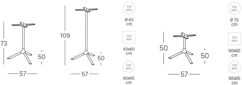 SCAB DESIGN Высокий стол из стали с основанием 3 звезды Tripé sun-id-1435723 - Вид №3