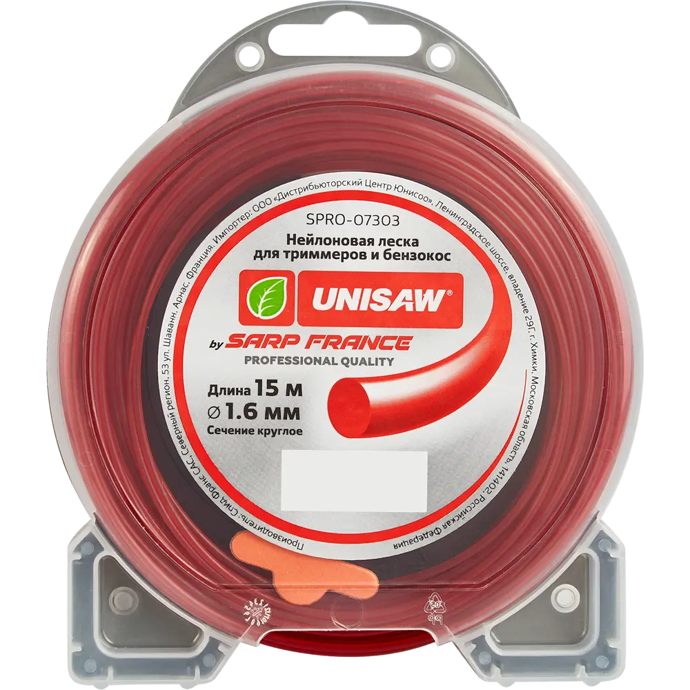 Леска для триммера Unisaw ø1.6 мм 15 м круглая Santreyd STLM-2060452