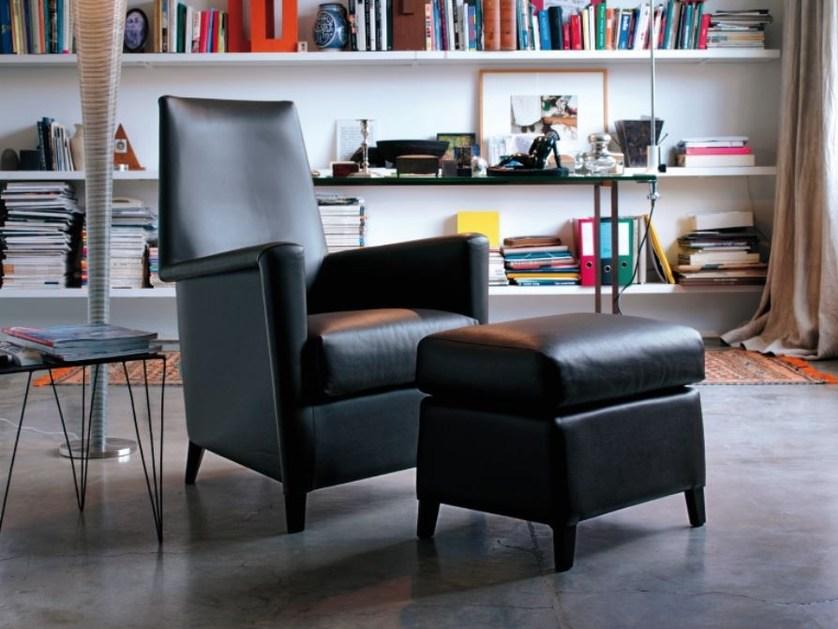 Verzelloni Съемное кожаное кресло с высокой спинкой Calvino sun-id-1462912 - Вид №6