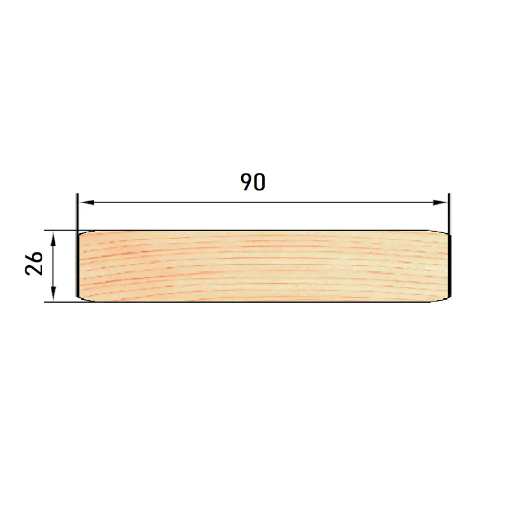 Полок 26x90x1400 мм Липа сорт AB прямой с фаской угла Santreyd STLM-2082114 - Вид №4