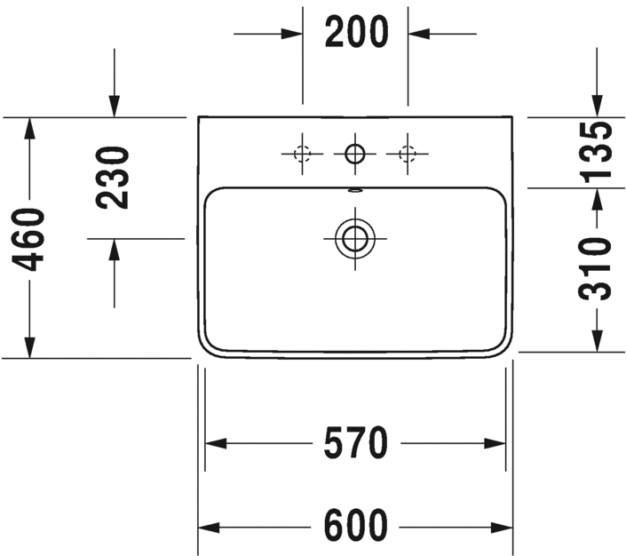 2335600030 Подвесная раковина настенная овальная Duravit ME BY STARCK - Вид №1