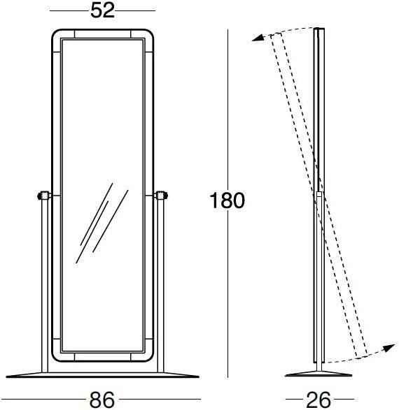 Longhi Наклонное прямоугольное напольное зеркало Loveluxe Y 332 - Вид №2