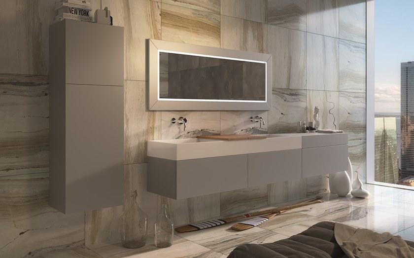 MOMA Design Тумба под умывальник подвесная двойная, прочная поверхность sun-id-1407537 - Вид №3