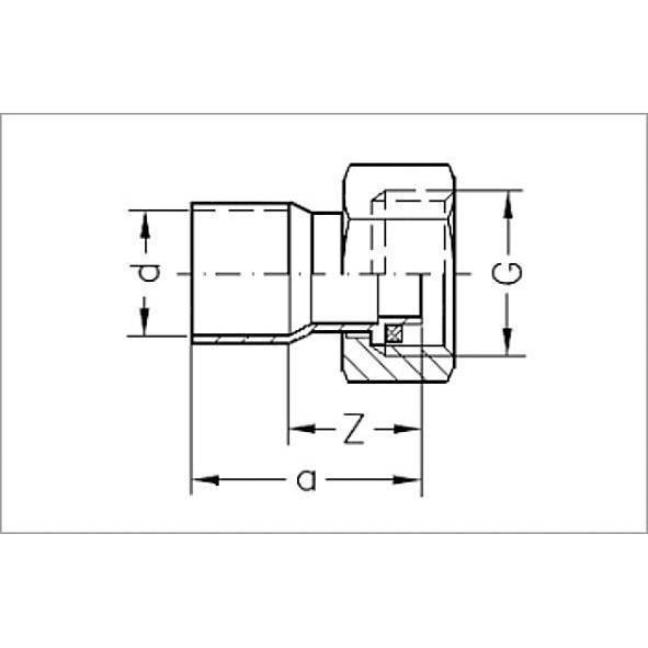 15240G1534 SANHA 5240G переход ВП-ВР, с накид- ной гайкой, медь 15x3/4 мм  - Вид №1