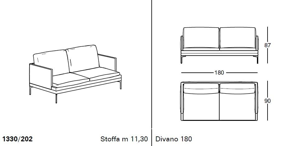 3-местный линейный диван Zanotta ARCH-00078534 - Вид №8