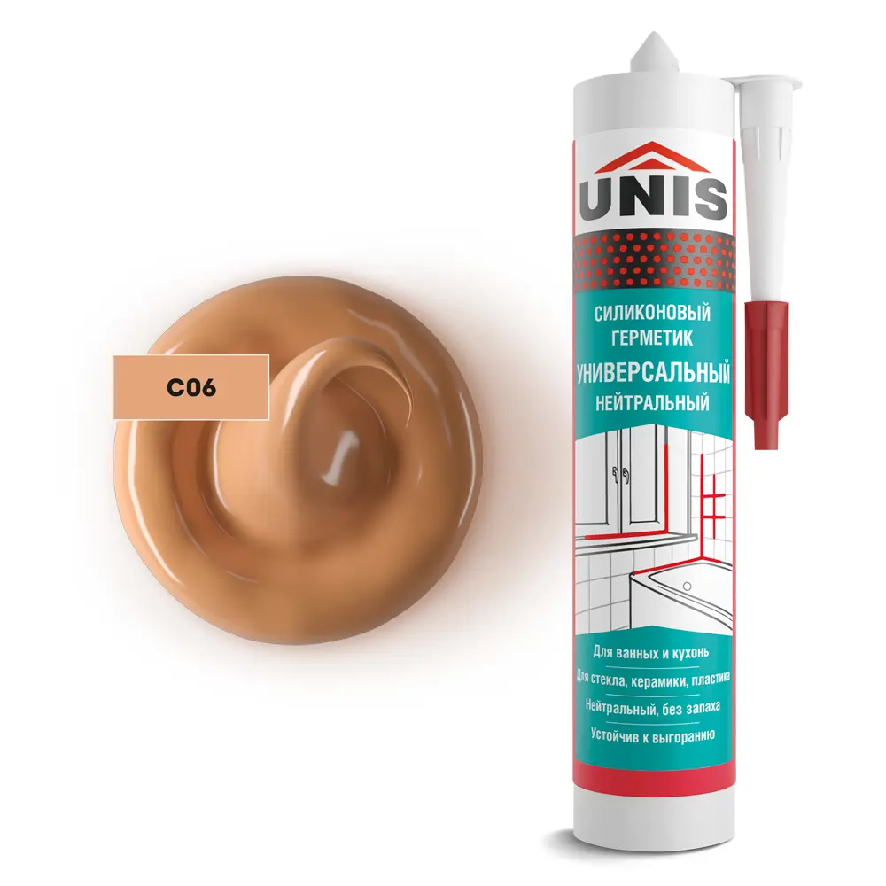 Герметик силиконовый Unis UN-80 какао 300 мл Santreyd STLM-2000745 - Вид №1