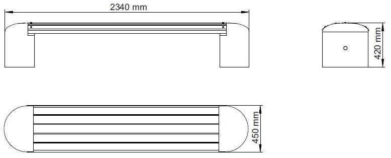 ENCHO ENCHEV - ETE Скамейка из бетона и дерева без спинки  40  - Вид №7