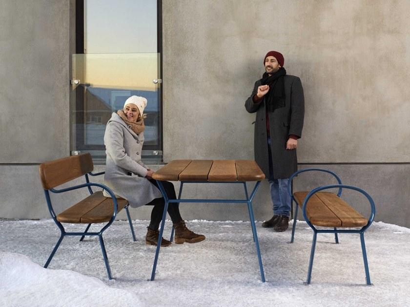 VESTRE Деревянная скамья без спинки в современном стиле с подлокотниками Folk sun-id-1505357 - Вид №2