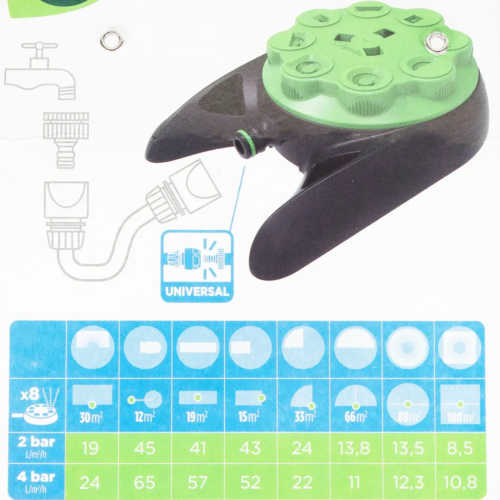 Дождеватель круговой Geolia с 8 режимами полива до 100 м² 81965686 STLM-0015827 - Вид №1