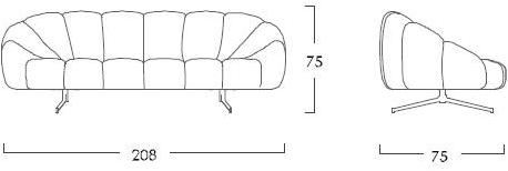 Jetclass 3-х местный тканевый диван Scott Jst306 - Вид №4