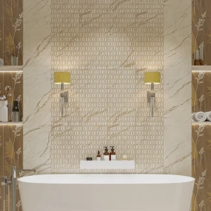 Плитка настенная Azori Forest Geometry 31.5x63 см 1.59 м² матовая цвет бежевый мрамор