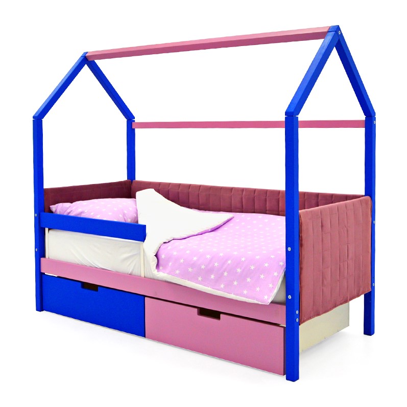 Детская кровать-домик мягкая синяя-лаванда Svogen БЕЛЬМАРКО  00-3873192 Розовый Santreyd  - Вид №3