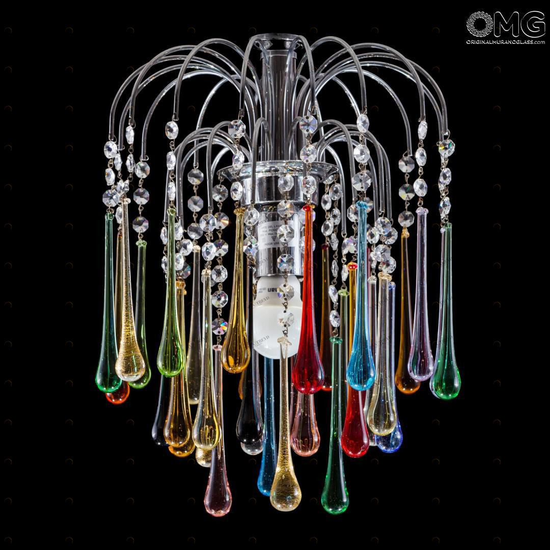 2316 ORIGINALMURANOGLASS Люстра Падение капель разноцветная из муранского стекла OMG  см 