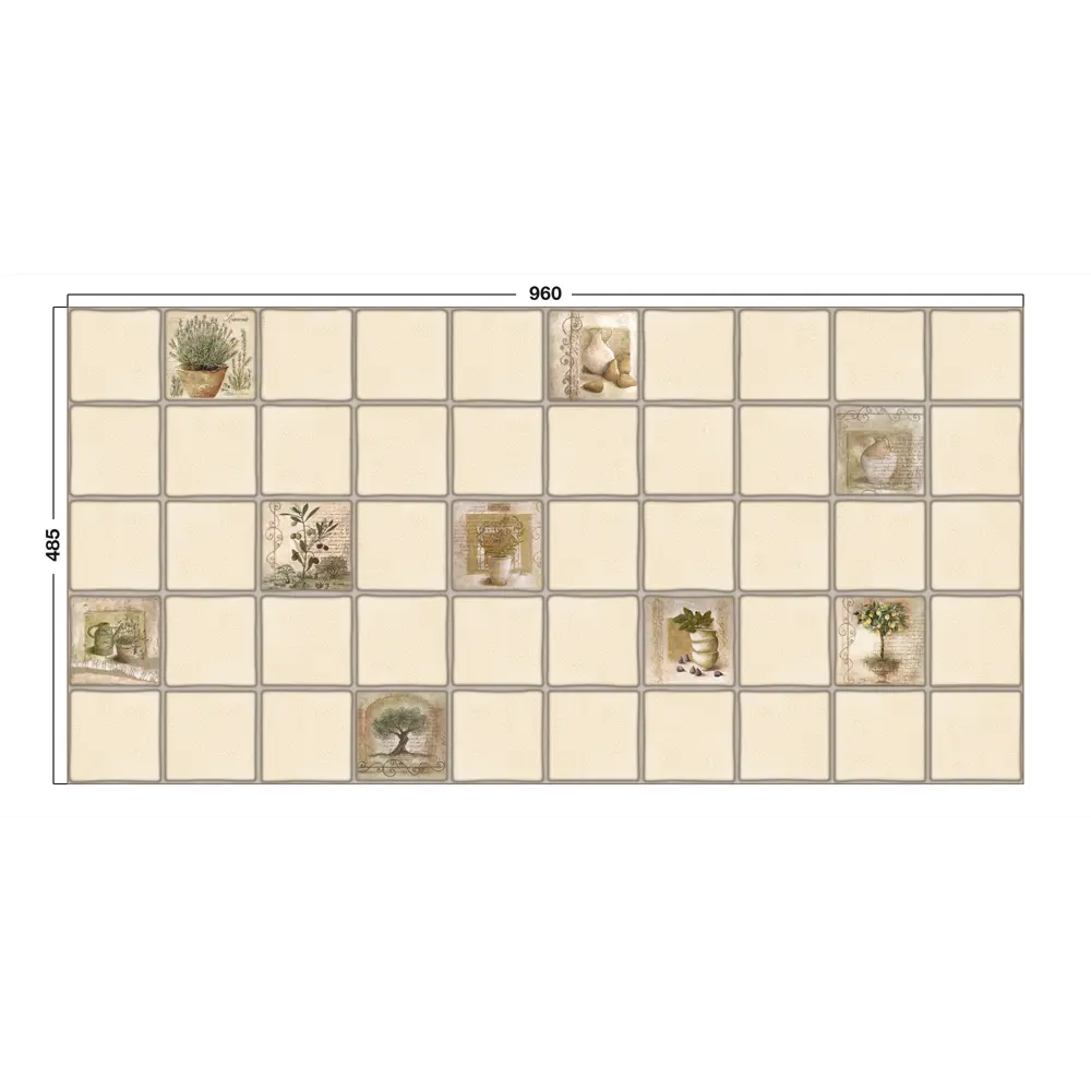 Панель ПВХ листовая 0.3 мм 960х485 мм Средиземноморье 0.47 м² Santreyd STLM-2101864 - Вид №4