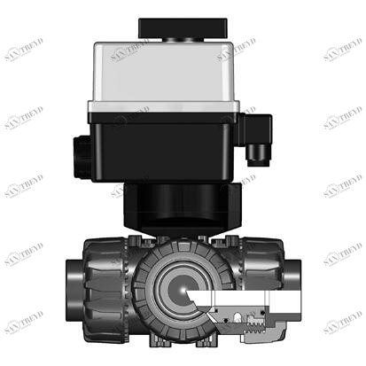 SANIT 901281206 3-ходовой шаровой кран ТКД, ПП, д 20 - 63 г, разъем для сварки термической сварки, Т-отверстие 