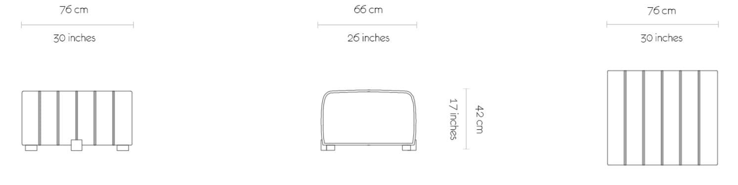 Кожаный квадратный пуф MORADA юбка ARCH-00131540 - Вид №3