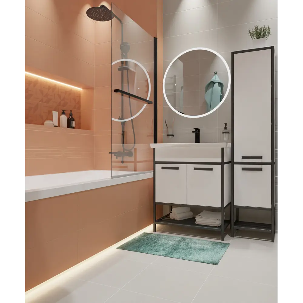 Плитка настенная Керамин Сонет 1С 25x75 см 1.69 м² матовая цвет розовый STLM-2191737 - Вид №4