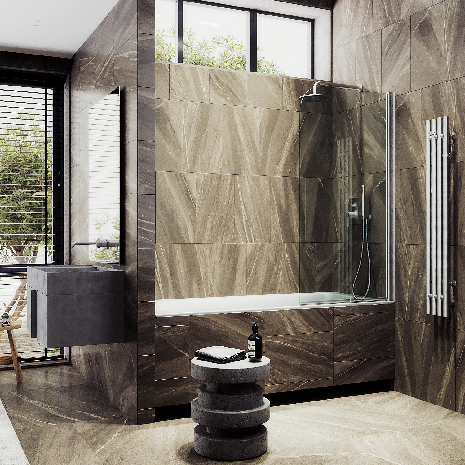 ST-600-5 Душевое ограждения на борт вынны Public Steel Россия 