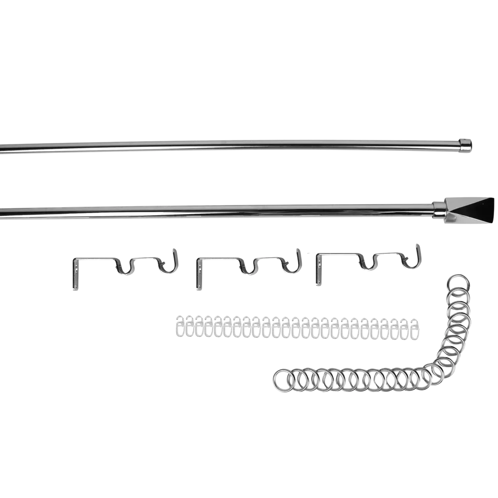 Карниз двухрядный раздвижной Inspire Грани 160-300 см цвет хром 81976820 STLM-2095334  - Вид №1