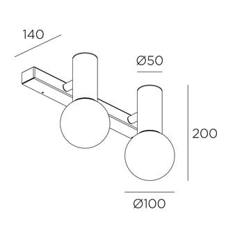 Стальная и стеклянная зеркальная лампа LedsC4 туман ARCH-00004666