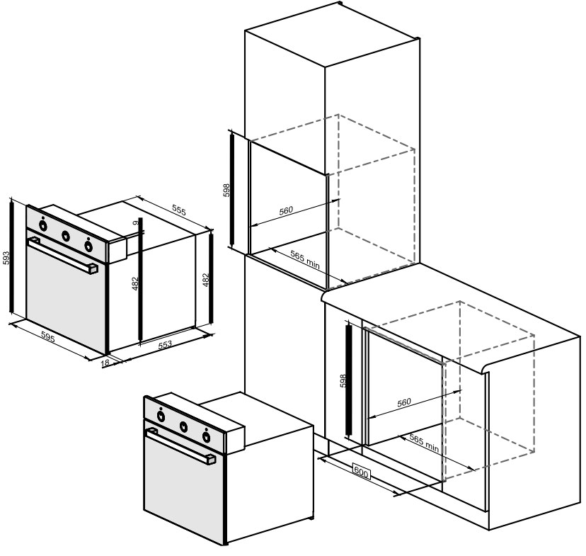5305401 Электрический духовой шкаф Darina SVK 12708 B черный STDN-0113357 - Вид №9