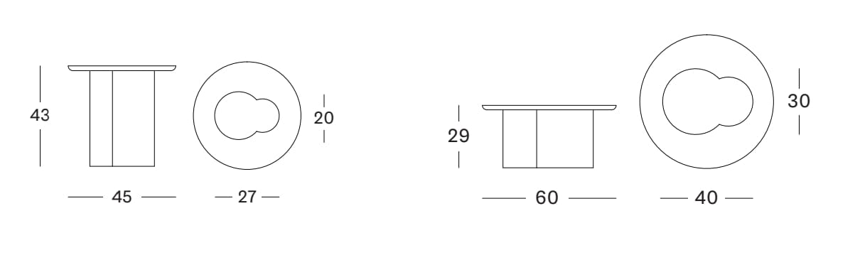 Керамический и деревянный низкий круглый журнальный столик Vincent sheppard Arvin ARCH-00014560 - Вид №2
