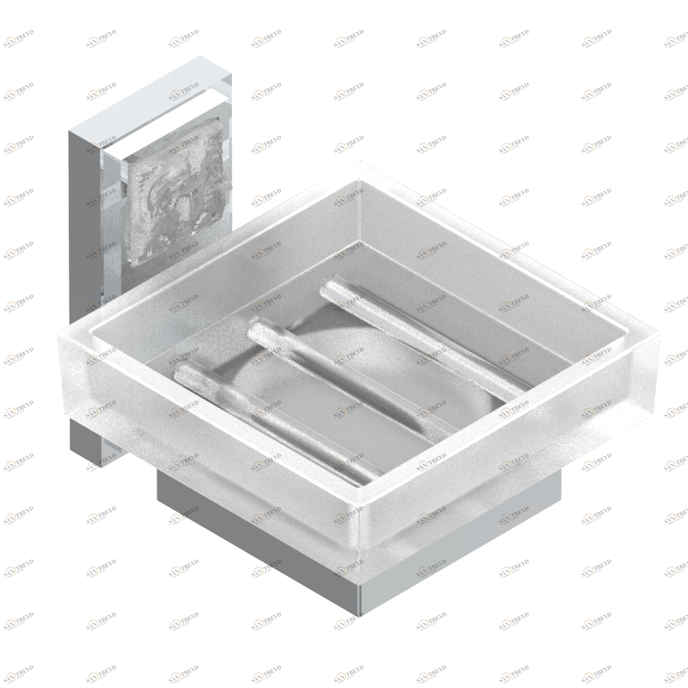 A2U-500 Мыльница стеклянная настенная Thg-paris Masque de Femme, métal lisse Хром A2U-500 CAT.A