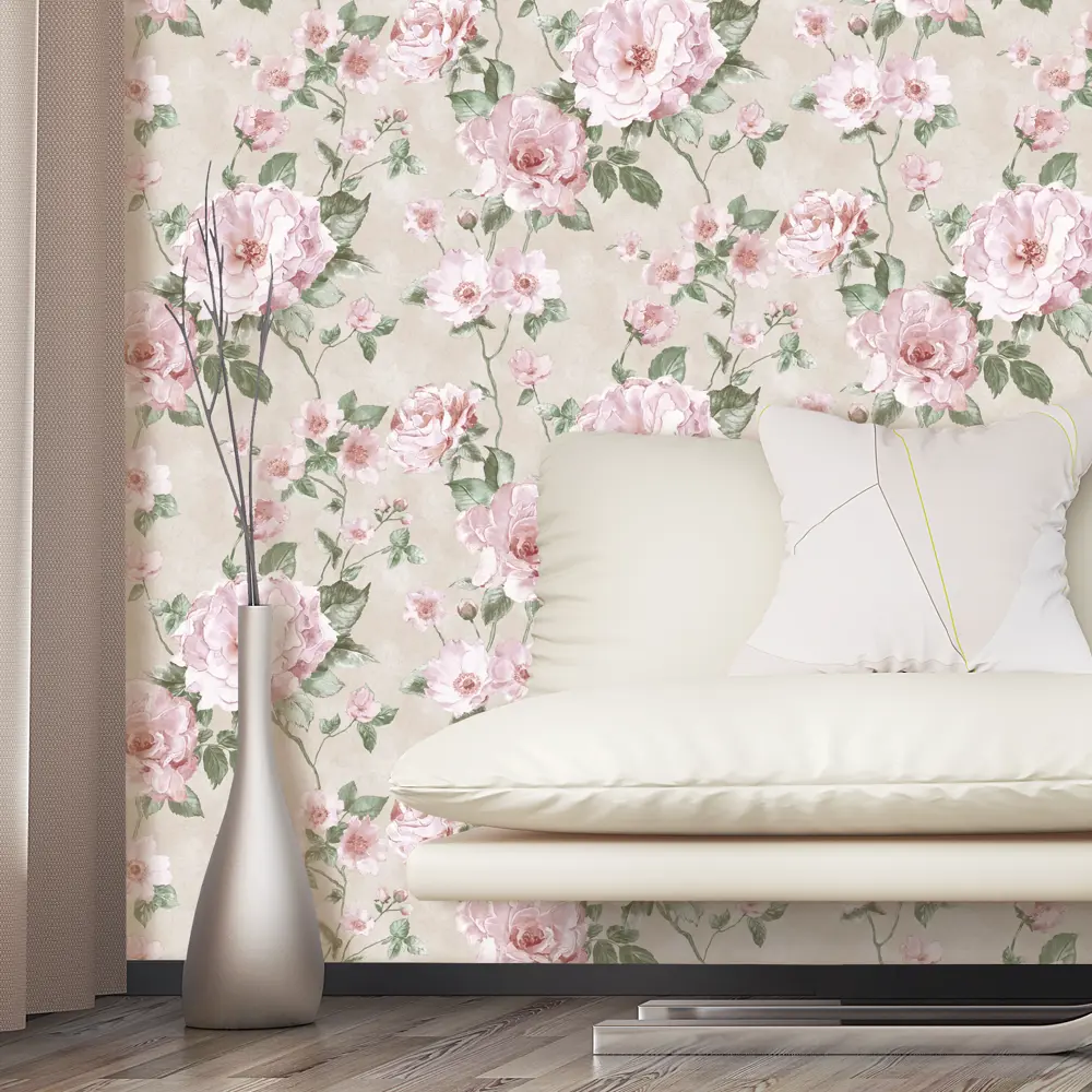 Обои бумажные Шиповник 0.53 м 4613 бежевые Santreyd STLM-2121449 - Вид №2