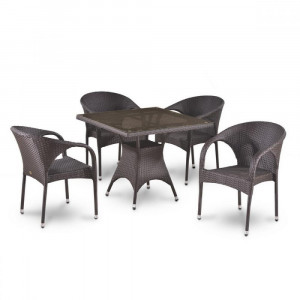 T220BBT/Y290B-W52 Brown 4Pcs Комплект плетеной мебели Afina