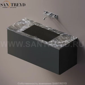 AELLM0CC11012KD Подвесная раковина настенная прямоугольная Agape Ell серая