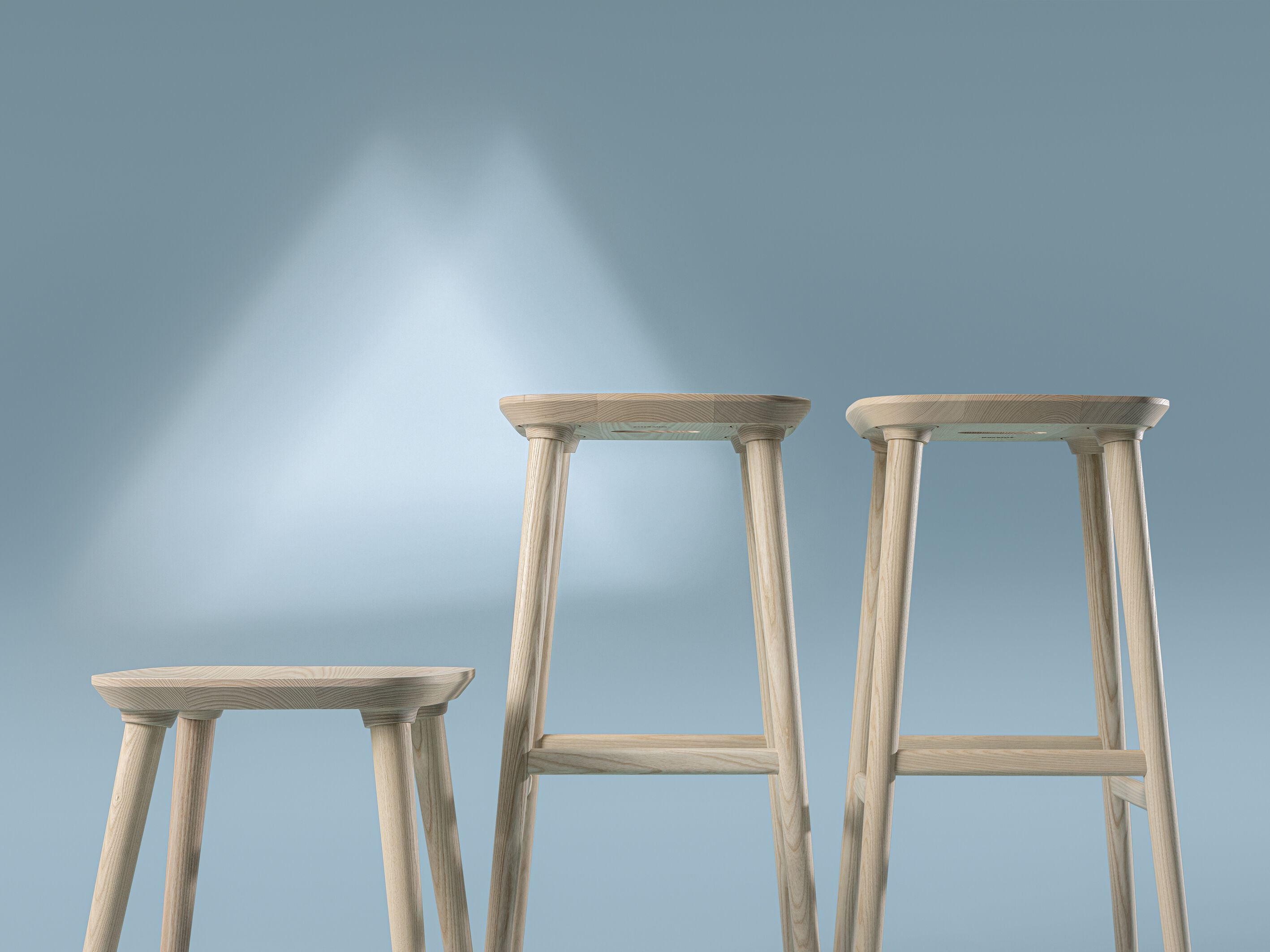 Твердый деревянный барный стул с подставкой для ног ZEITRAUM VNA ARCH-00152033 - Вид №4