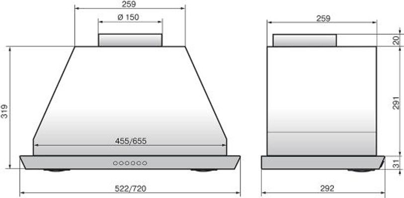 1183414 Вытяжка полновстраиваемая ELIKOR Врезной блок 72Н-1000-Э4Д серый STDN-0003829 - Вид №9