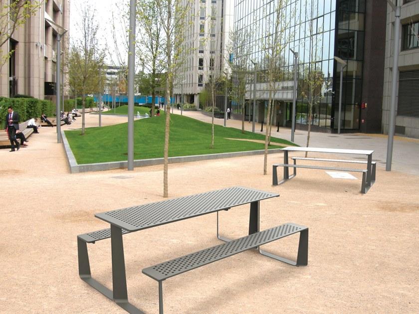 mmcité1 Стол для пикника из оцинкованной стали со встроенными скамейками sun-id-1407768 - Вид №7