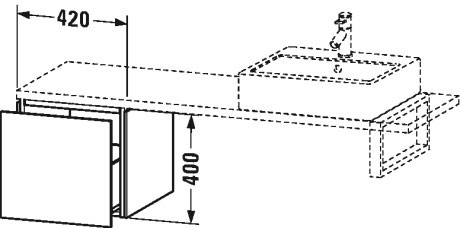 LC582104949 Шкафчик для компактной консоли L-Cube #LC5821 420 x 477 мм Графит матовый, декор Duravit - Вид №1