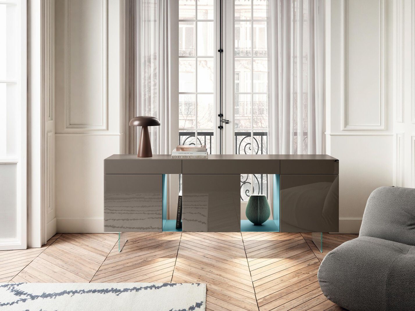 Стеклянный шкаф с распашными дверями Lago 36e8 ARCH-00110645