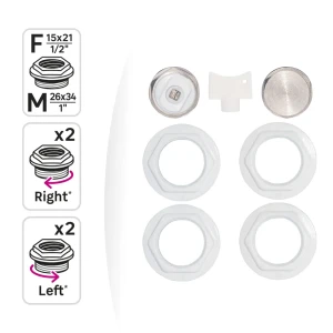 Монтажный комплект для радиатора MONLID 1"x1/2" сталь белый 7 шт. 89374501 STLM-2068336