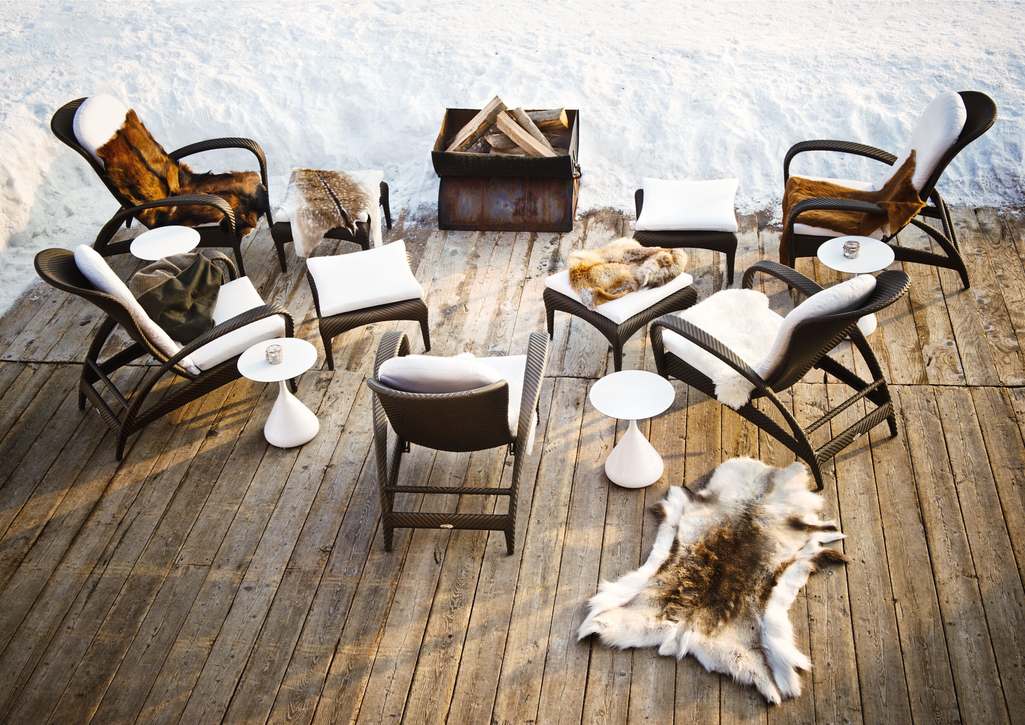 Круглый керамический садовый журнальный столик с верхней частью HPL DEDON SATELLITE ARCH-00032411 - Вид №3