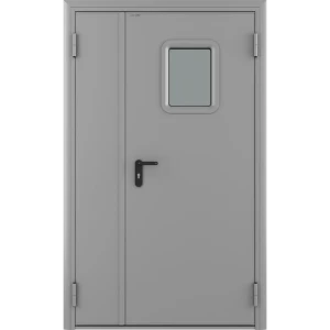 Дверь техническая остекленная 1550x2050 мм правая цвет светло-серый RAL7035