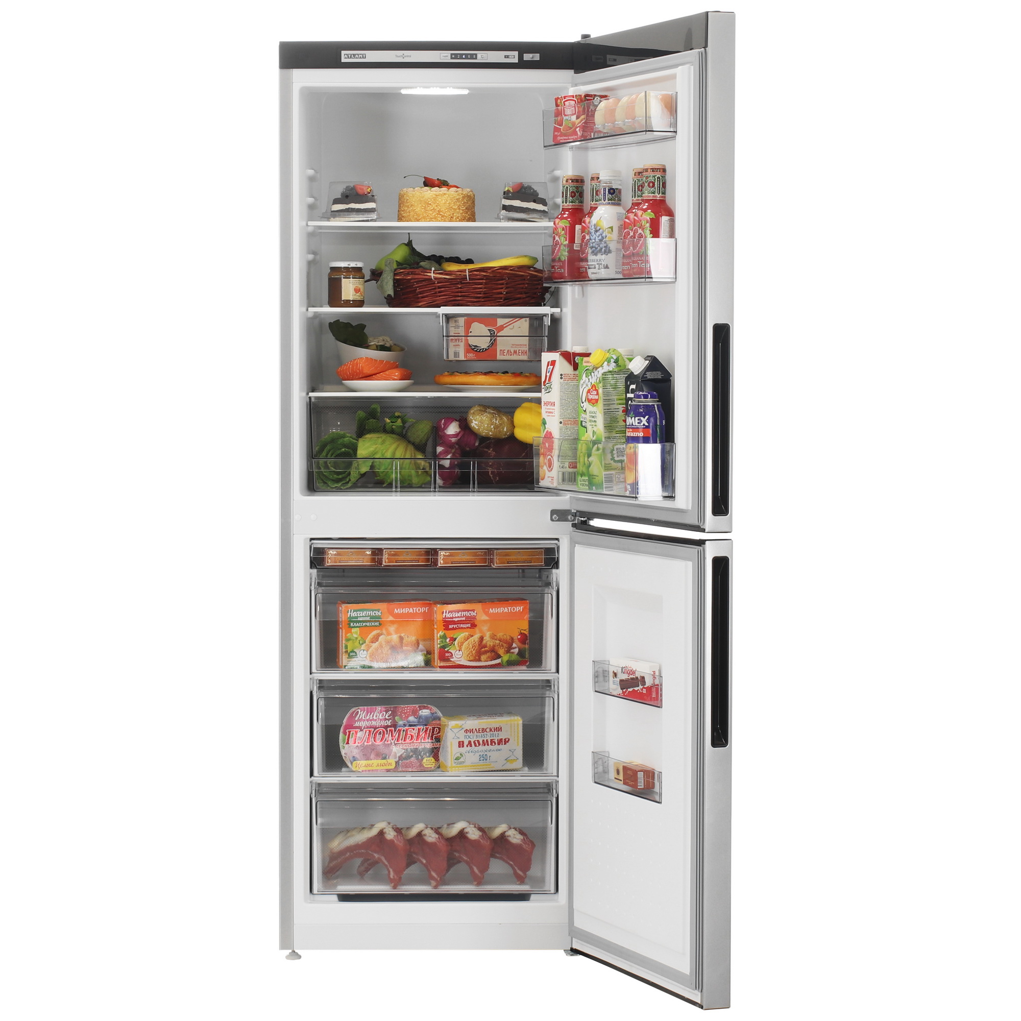 9066625 Холодильник с морозильником   ATLANT ХМ-4619-181 серебристый STDN-0031331 - Вид №5