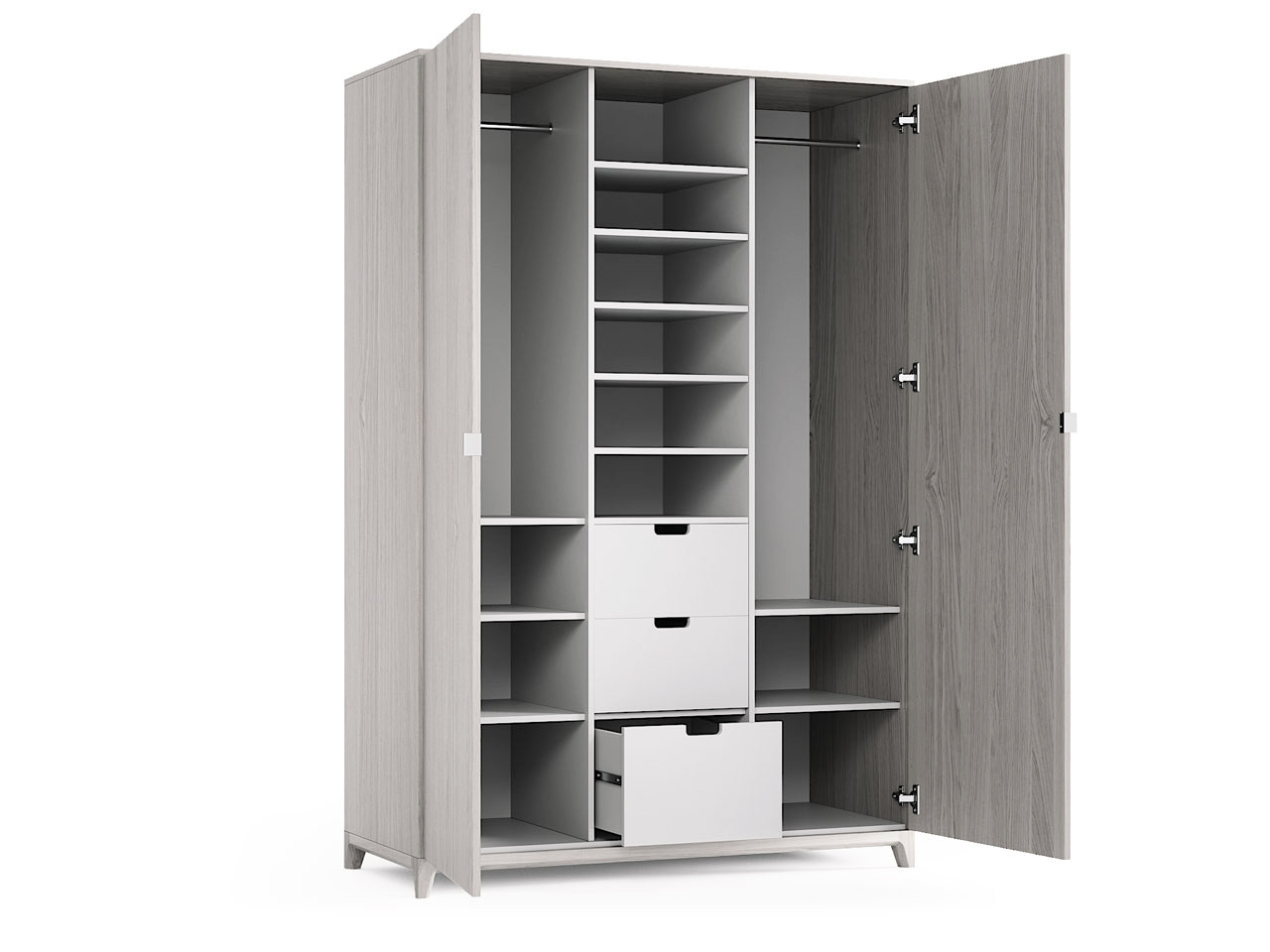 Шкаф распашной двухдверный беленый дуб Case THE IDEA  210358 Белый  - Вид №2