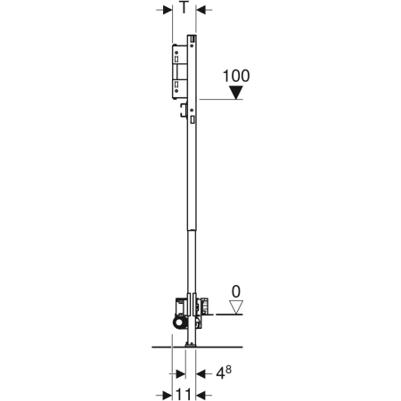 GEBERIT 111.581.00.1 Инсталляция Geberit Duofix для душевых систем, 130 см, с водоотводом в стене, настенным смесителем для скрытого монтажа, высота стяжки для напольного стока 65–90 мм  - Вид №4