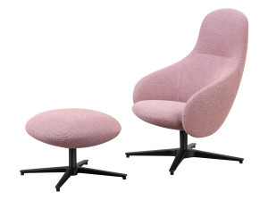 Тканевое кресло с подлокотниками и алюминиевым основанием с 4 спицами