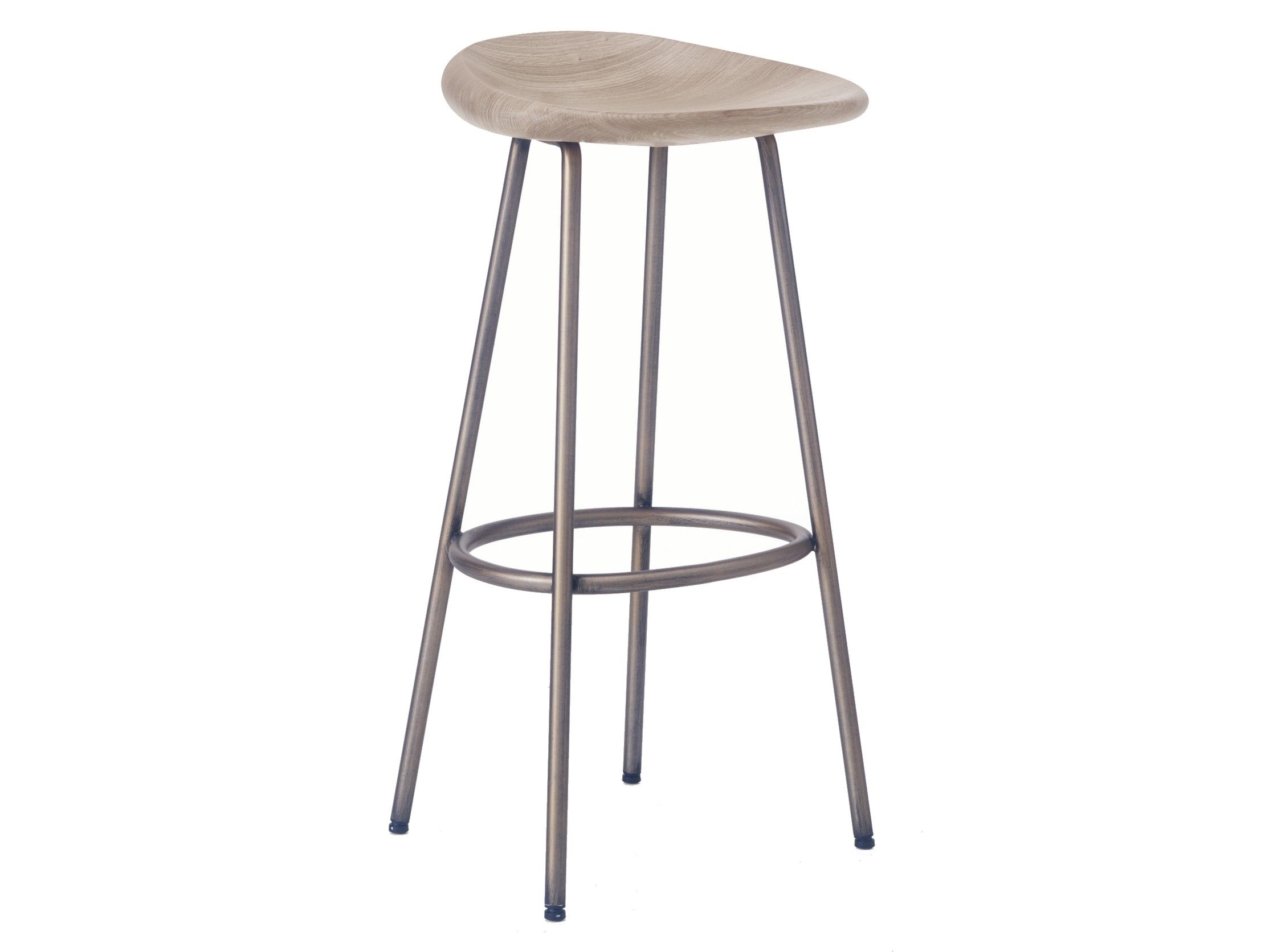 Высокий барный стул из стали и дерева BassamFellows ARCH-00031026