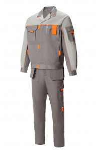 65224 Костюм "Профессионал-1" темно-серый со светло-серым  Летняя спецодежда  размер 56-58/194-200
